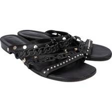 Hermès Black Leather Sandals