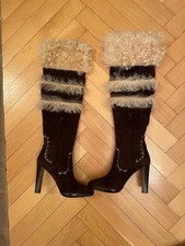 Stivali Hermès scamosciati in